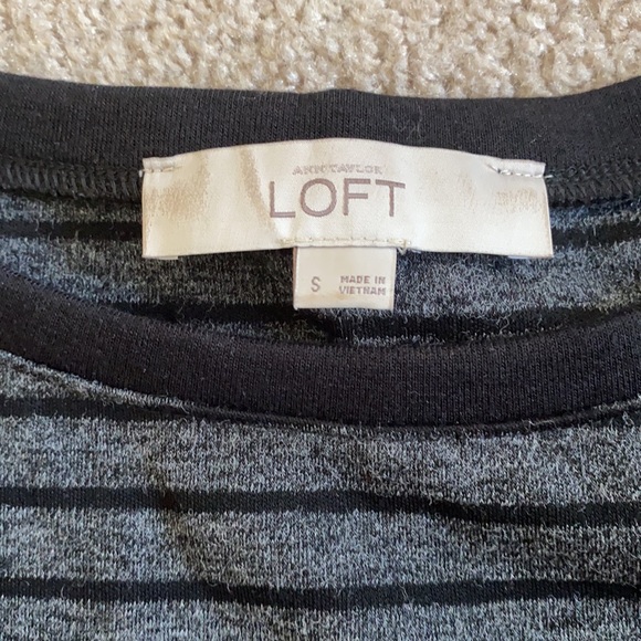 Loft black and grey striped dress size small - Picture 3 of 5